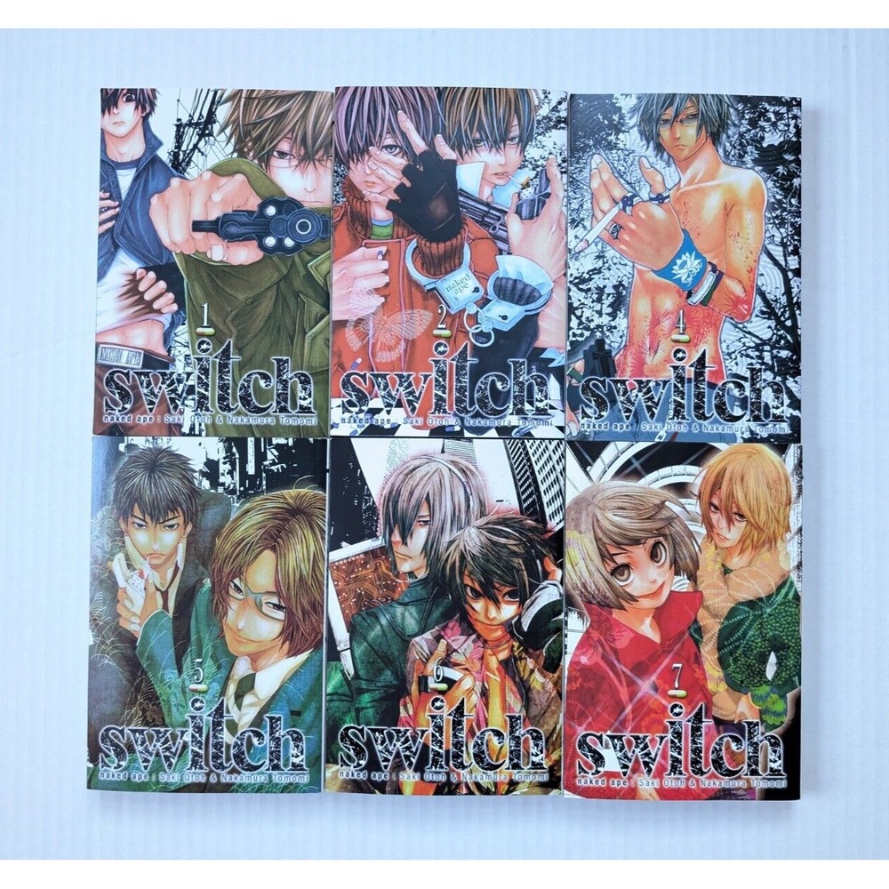 Switch Manga Lot English Vol 1 2 4 6 7 Naked Ape‎ Viz Media First Printing